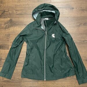 Large Columbia Raincoat Michigan State University